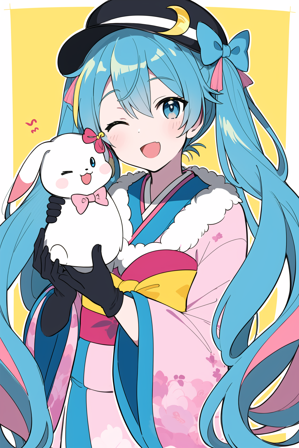 21334-1659862357-perfect linear art yuki miku 1girl hatsune miku rabbit one eye closed crescent open mouth gloves pink bowtie rabbit yu.png